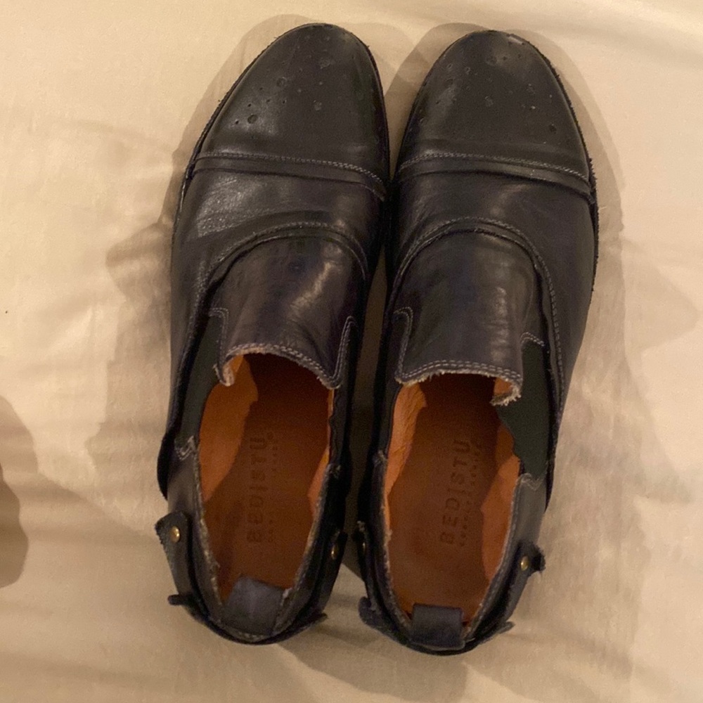 Bed Stu black mens leather loafers